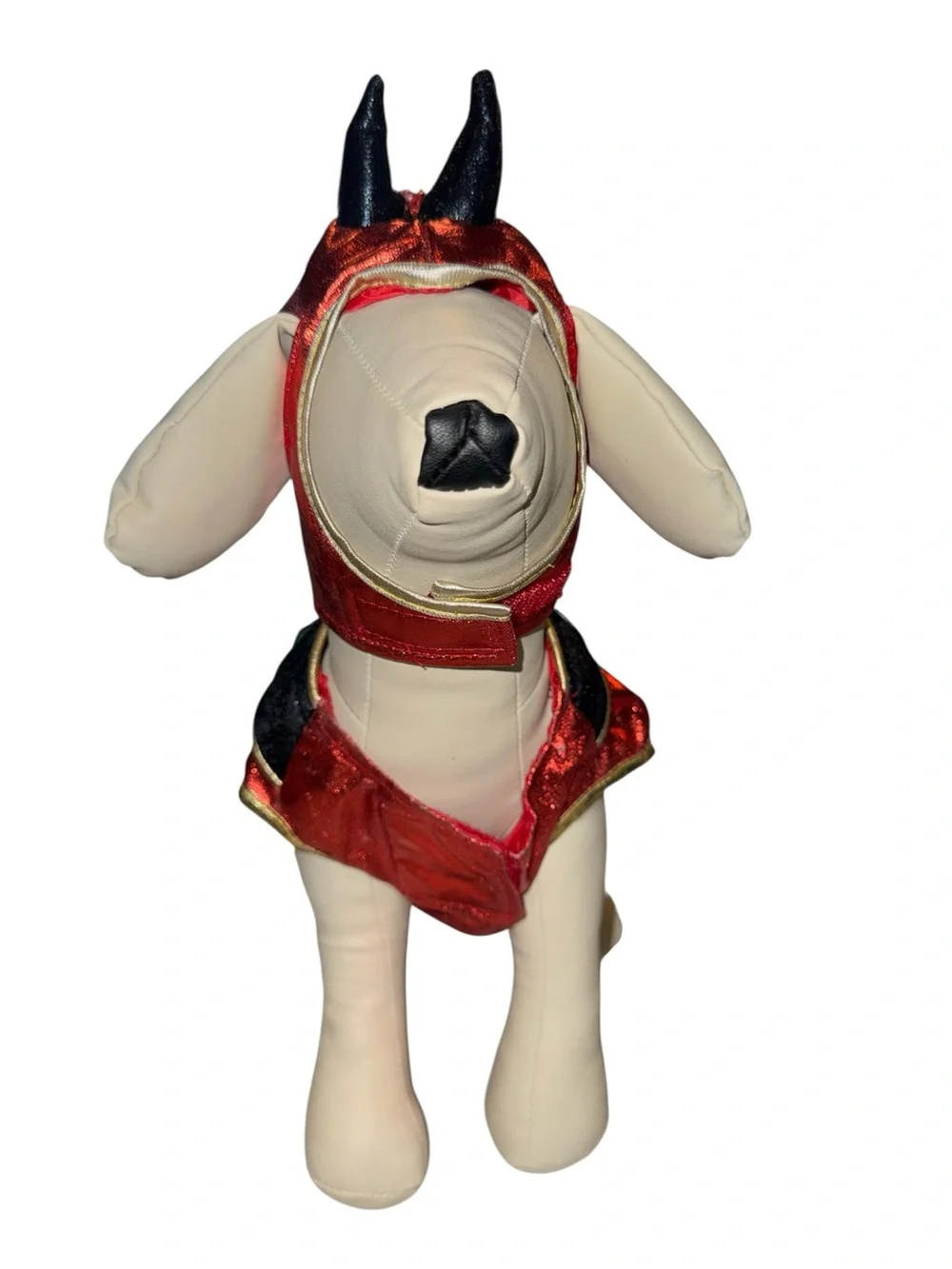 Two- Piece Metallic Red and Black Devil Dog Costume Size Small